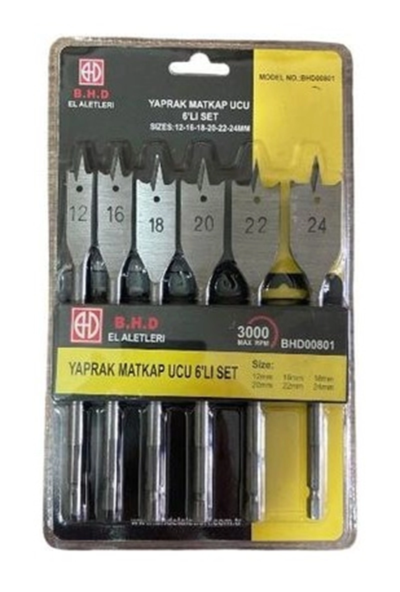 BHD Yaprak Matkap Ucu 6’lı Set BHD00801 | 12–24 mm