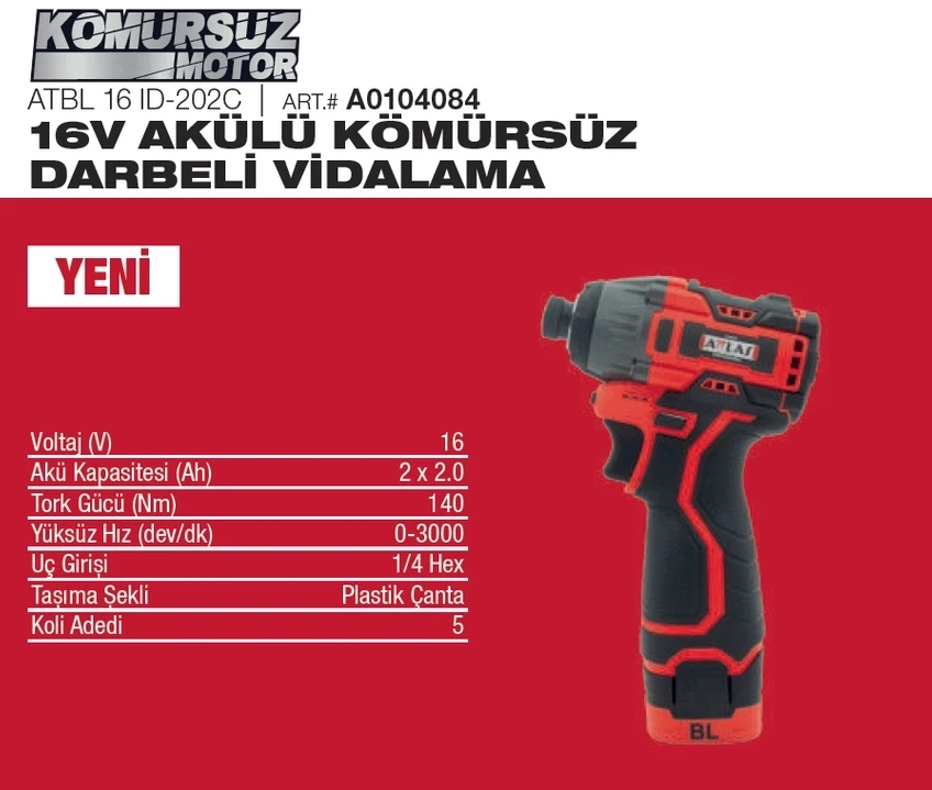Attlas ATBL 16ID-202C Kömürsüz Darbeli Vidalama – A0104084