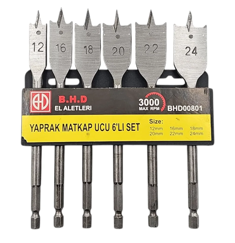 BHD Yaprak Matkap Ucu 6’lı Set BHD00801 | 12–24 mm