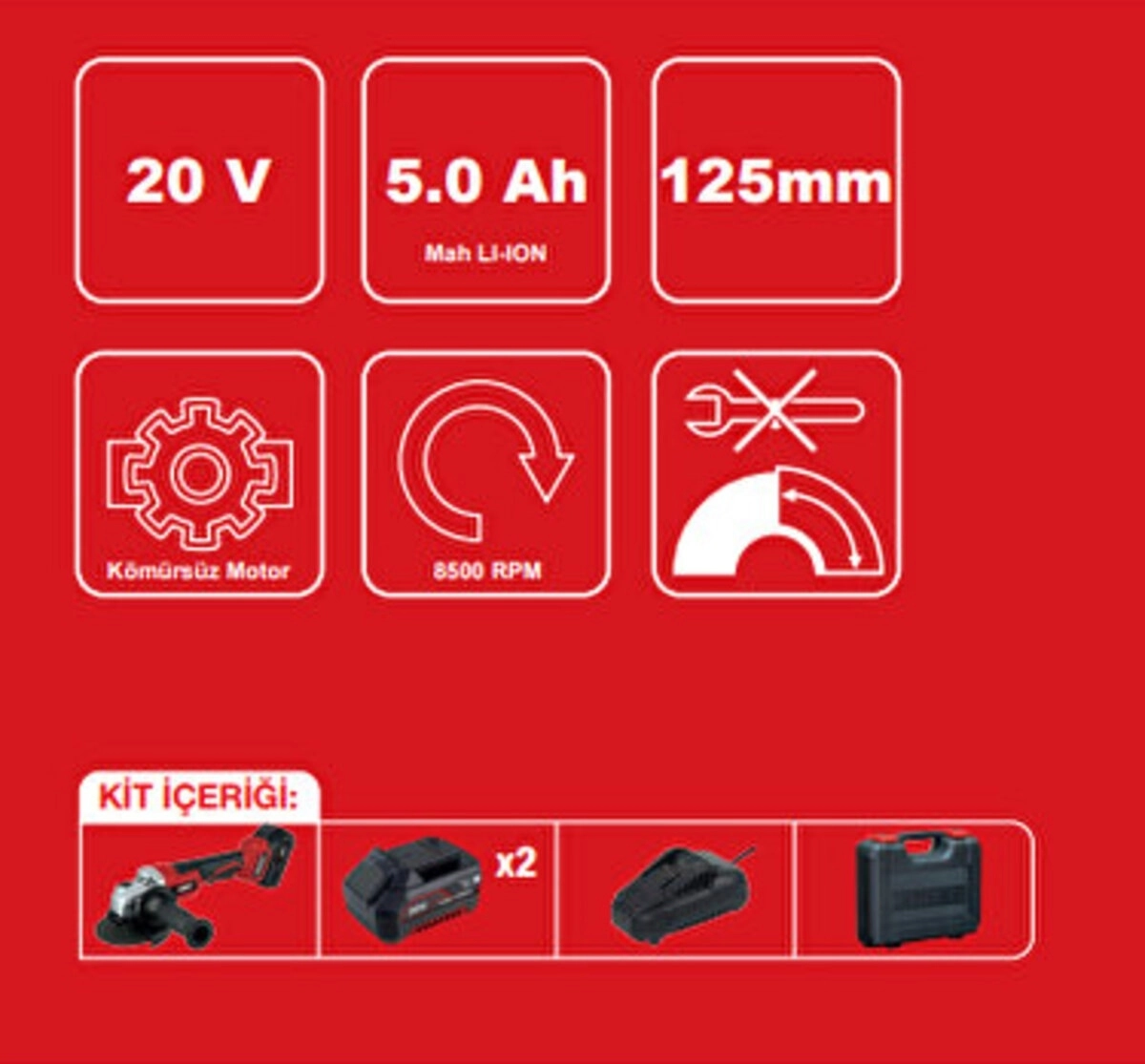 Attlas PRO-ATBL 18 AG-502C 20V Akülü Avuç Taşlama A0104068
