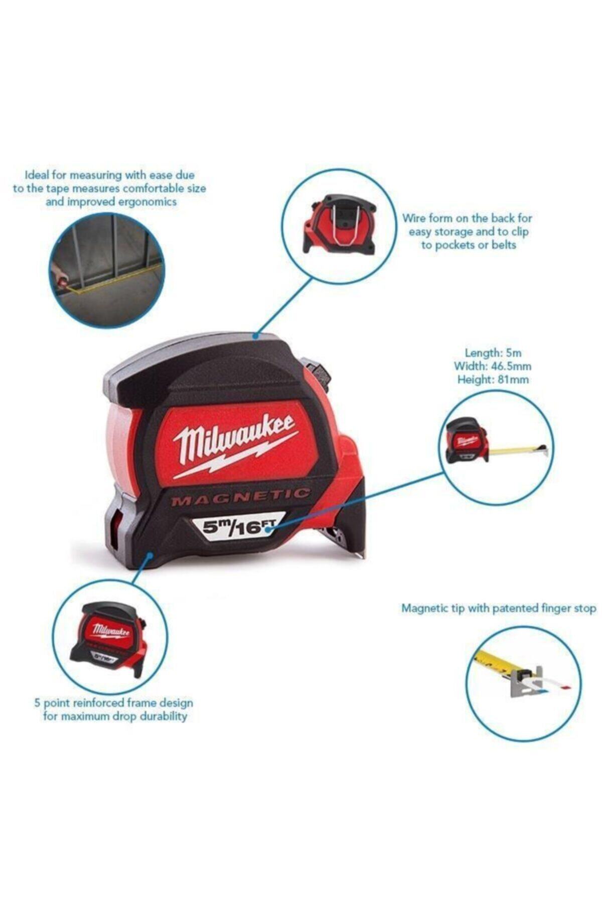 Milwaukee Şerit Metre Manyetik Premium 5 MT T48227216