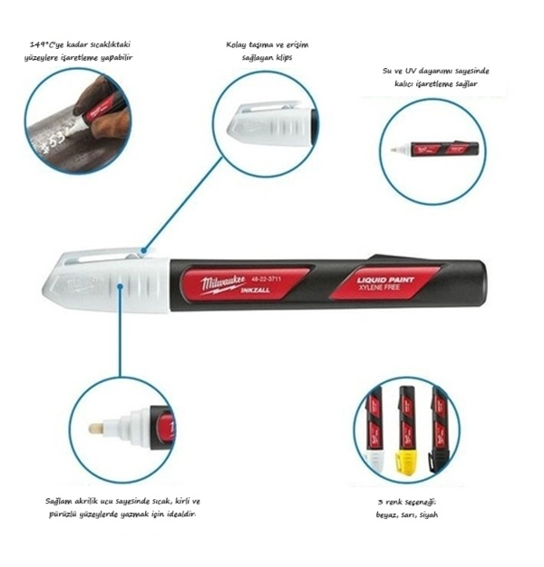 Milwaukee Marker Boya Kalemi Sarı T48223721