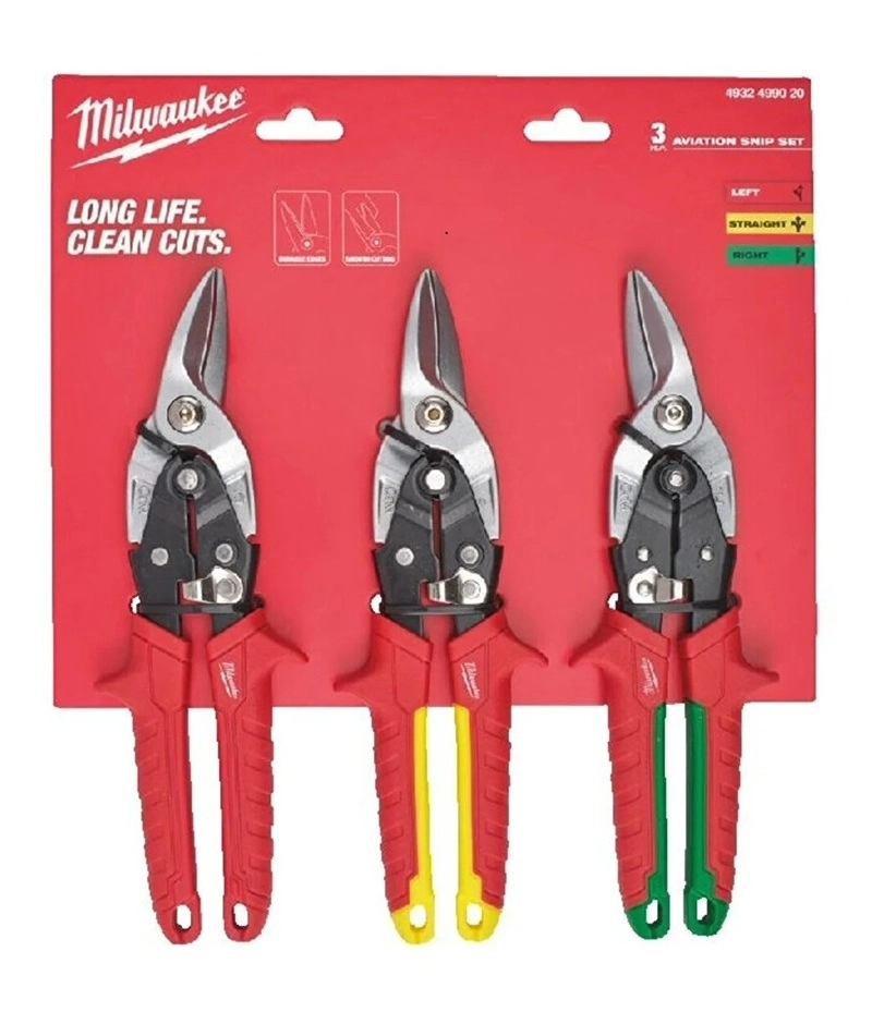 Milwaukee 3’lü Kaportacı Makası Seti 260 mm (Sağ-Sol-Düz) - T4932499020