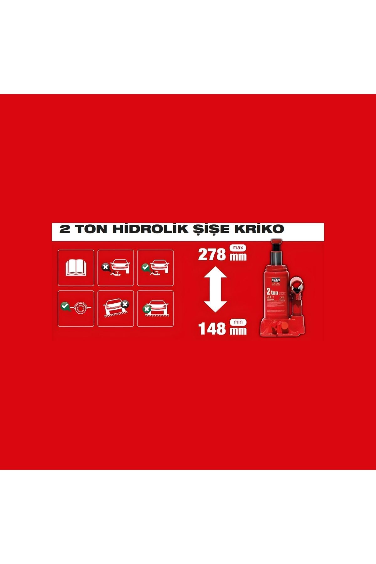 Attlas ATSK 2 Ton Hidrolik Şişe Kriko A1201001