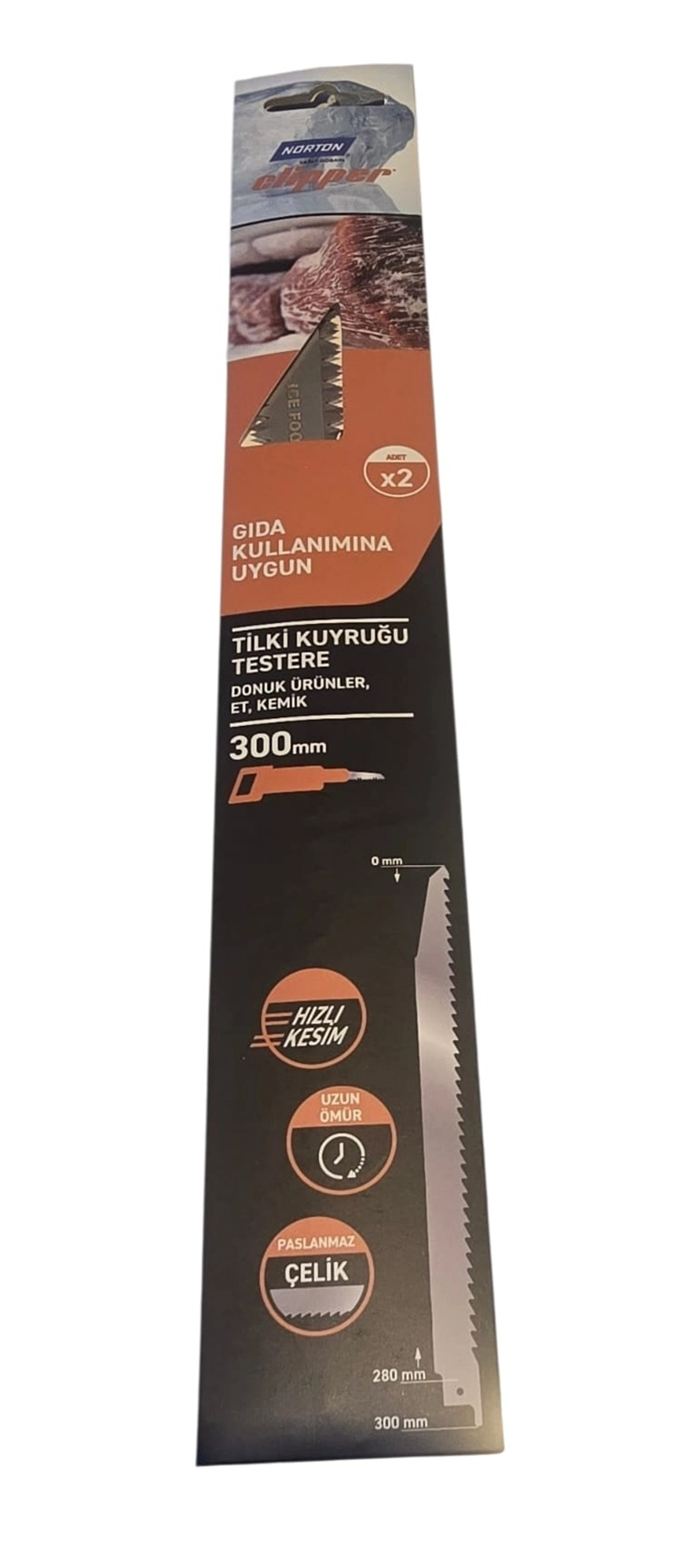 Norton S1207K Paslanmaz Tilki Kuyruğu 2’li Et ve Kemik Bıçağı 300mm
