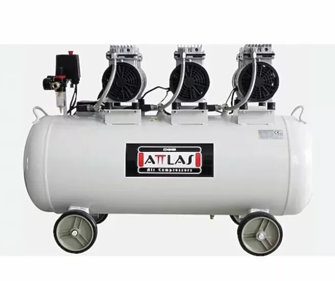 Attlas SC 40200 J Sessiz Monofaze Kompresör 200 Lt | 4 HP Yağsız Sessiz Kompresör