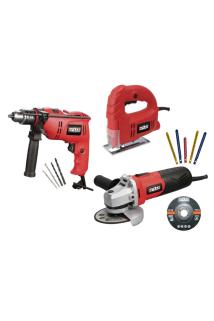 Attlas ECO Set 3A – Darbeli Matkap + Dekupaj + Avuç Taşlama – 500W – A0107009 – 8698583906417