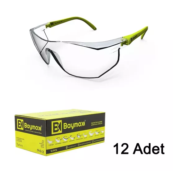 Baymax S-400 Standart Koruyucu İş Gözlüğü Şeffaf