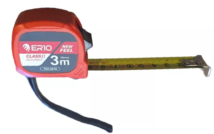 ER10 Şerit Metre Plastik ABS Çift Kilitli 3mx16mm