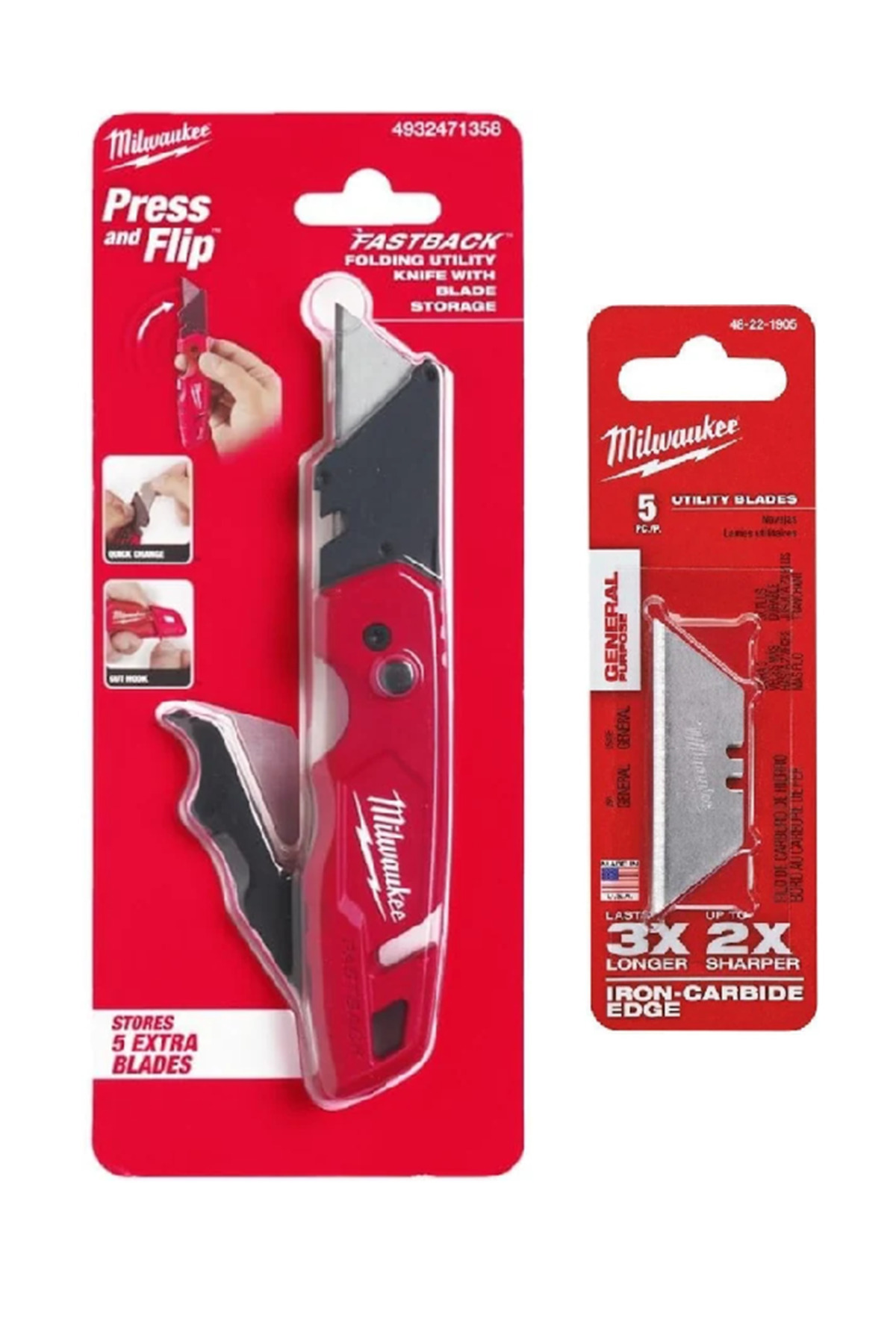 Milwaukee  Maket Bıçak Seti (T4932471358 Maket Bıçağı  + T48221905 Yedek Uç)