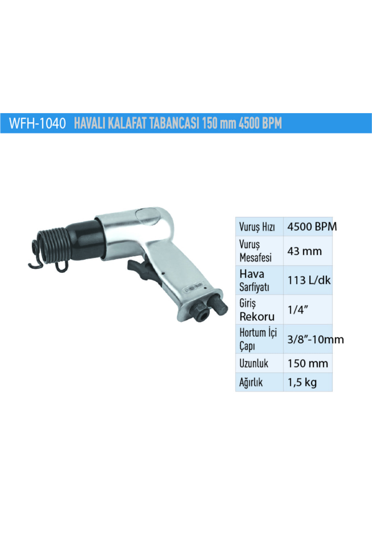 Wufu WFH-1040 Havalı Kalafat Tabancası 150 Mm